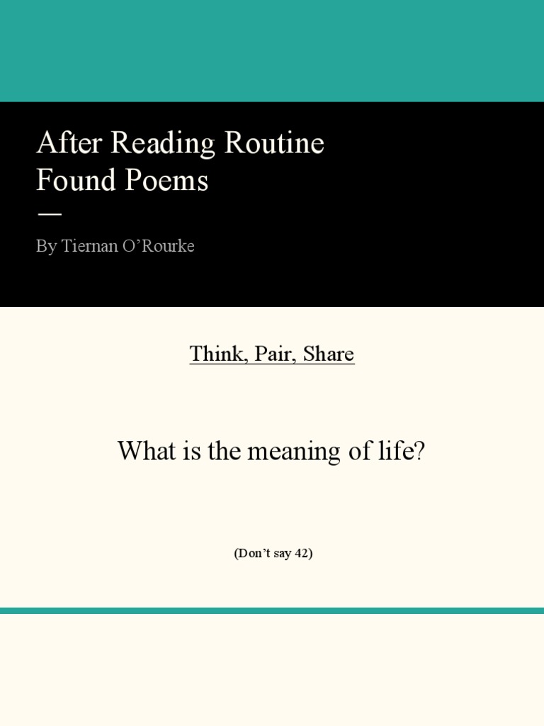 After Reading Routine Found Poems | PDF | Poetry | Verb