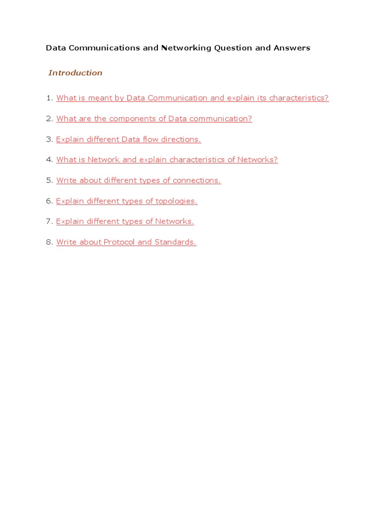 Data Communications and Networking Question and Answers PDF