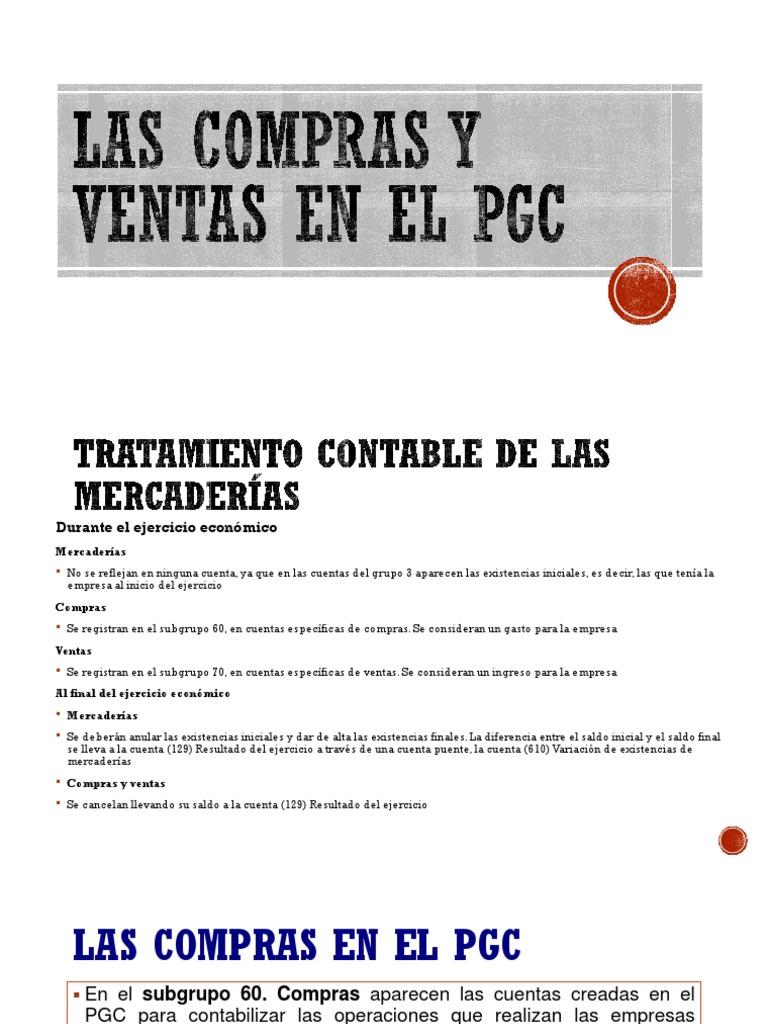 Las Compras y Ventas en El PGC | PDF | Factura | Contabilidad