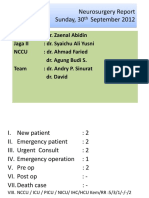 Neurosurgery Report Sunday, 30 September 2012