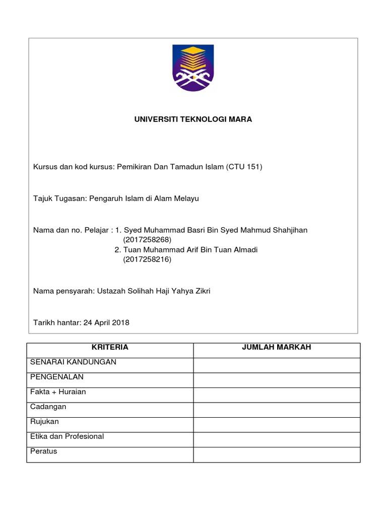 KERTAS KERJA - CTU151