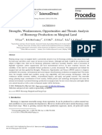 Strengths, Weaknessness, Opportunities and Threats Analysis of Bioenergy Production On Marginal Land