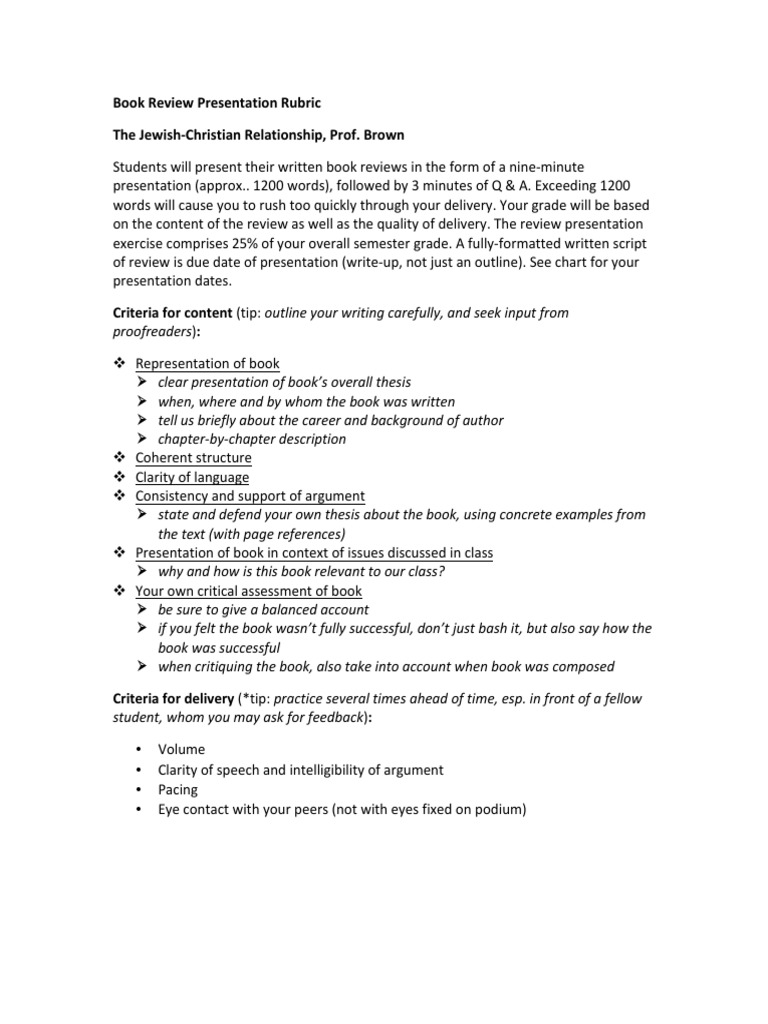 Book Review Presentation Guidelines | PDF | Foreign Language Studies ...