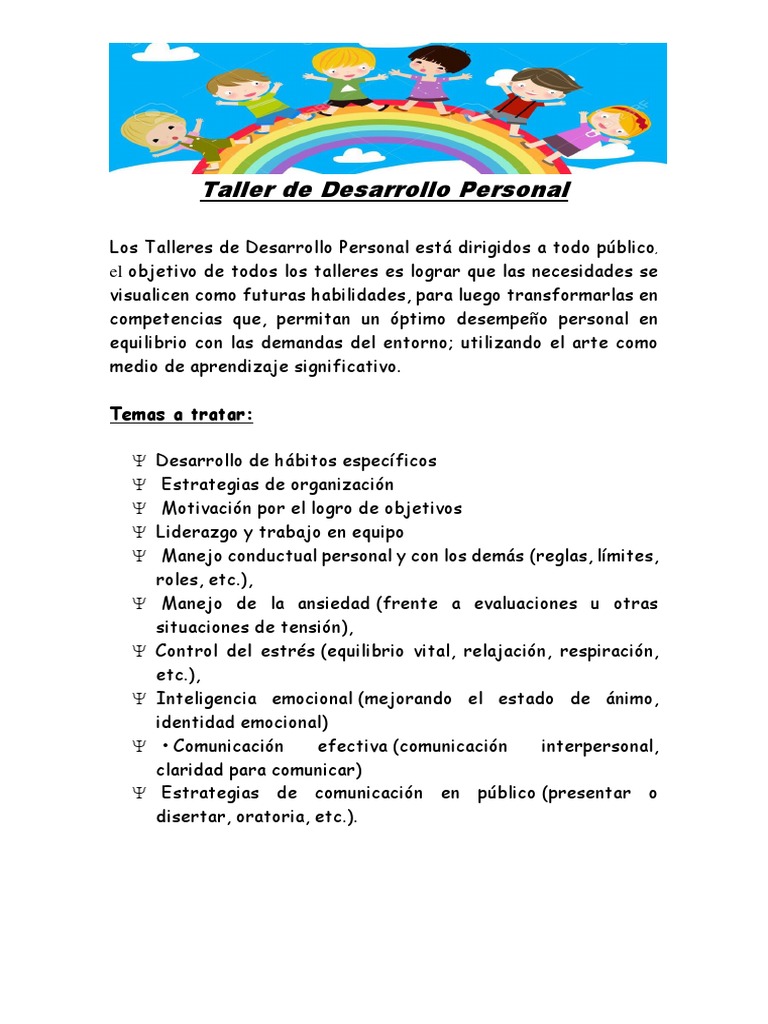 Taller de Desarrollo Personal y Habilidades | PDF