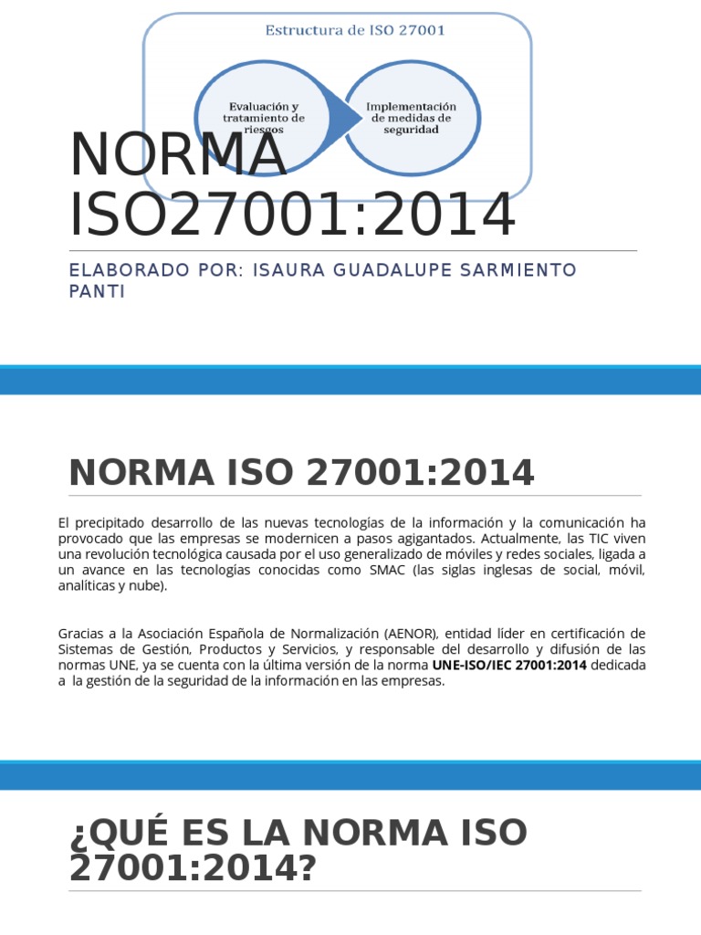 Norma iso 27001 pdf seguridad de informaci n software