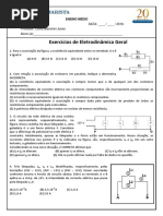 Questões Eletrodinamica Geral 3o Ano 2018