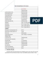 The Specifications of The Columns