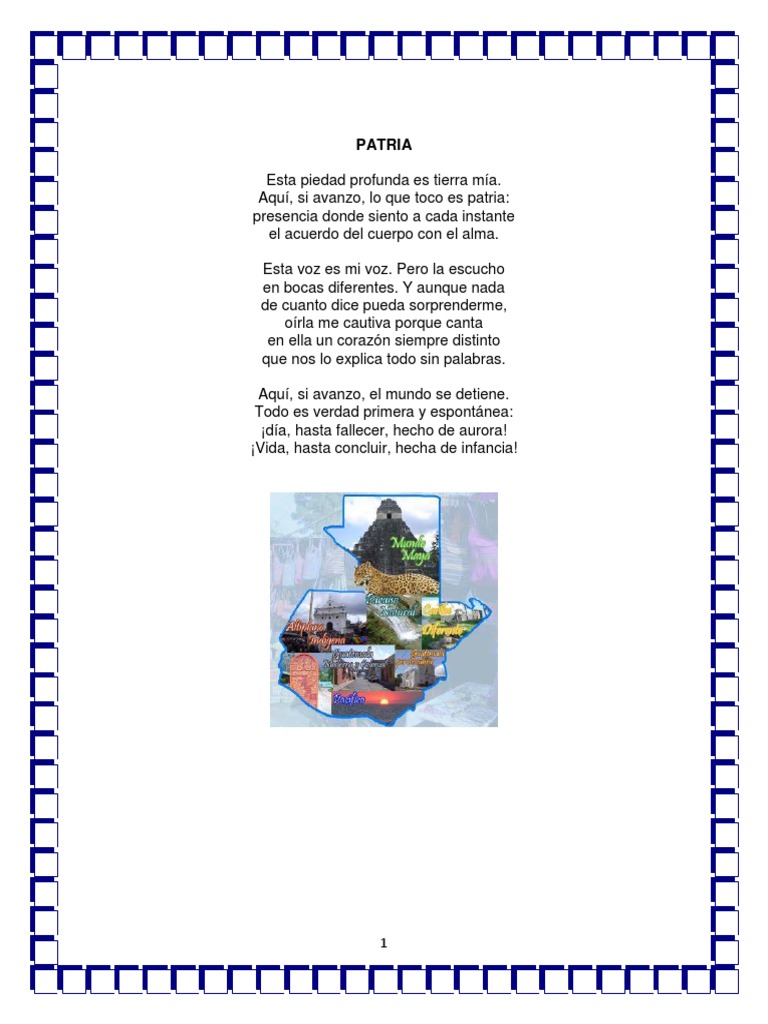 Poemas Cortos a la Patria de Guatemala | PDF