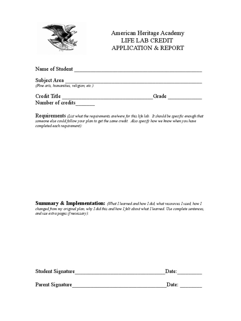 Life Lab Credit Application PDF