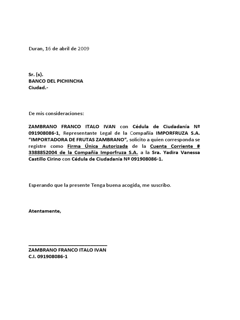 Carta Autorizacion Ab Lecaro Información Del Gobierno Gobierno
