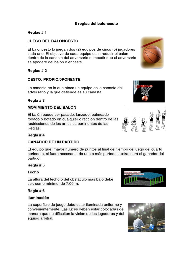 8 Reglas Del Baloncesto | PDF