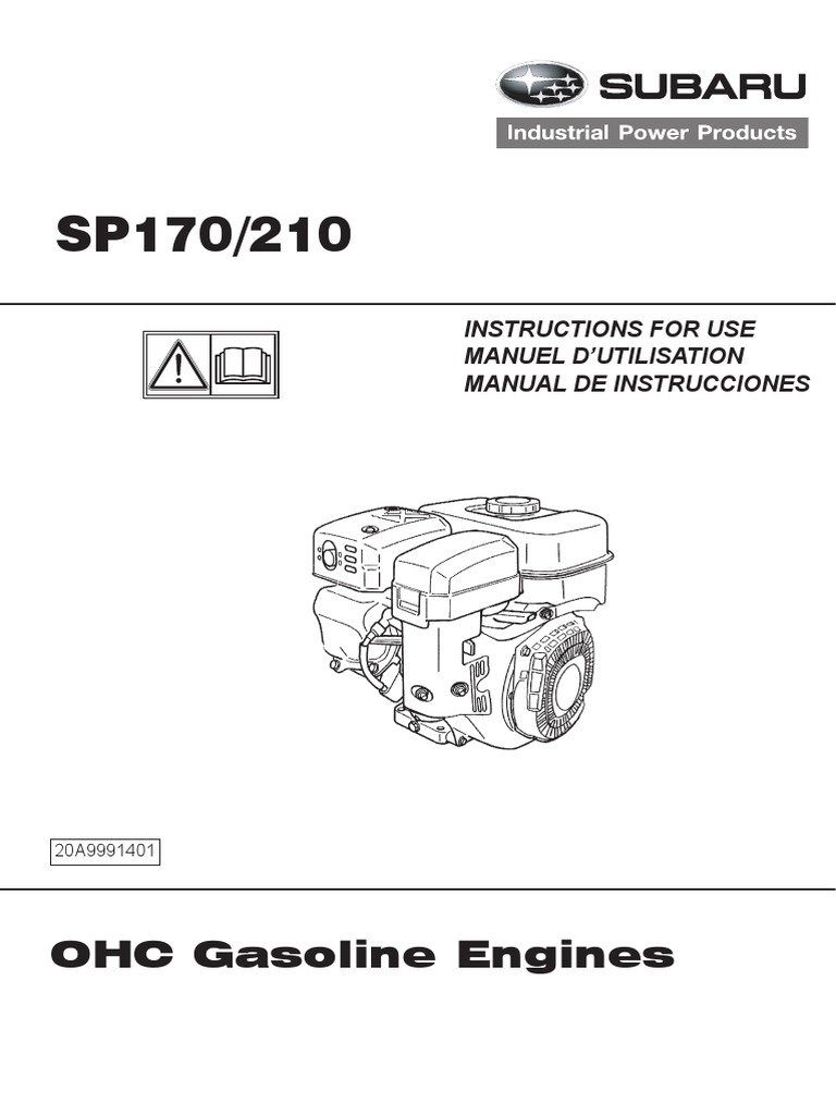 Subaru Engines Sp170 Sp210 Owners | PDF | Carburetor | Motor Oil