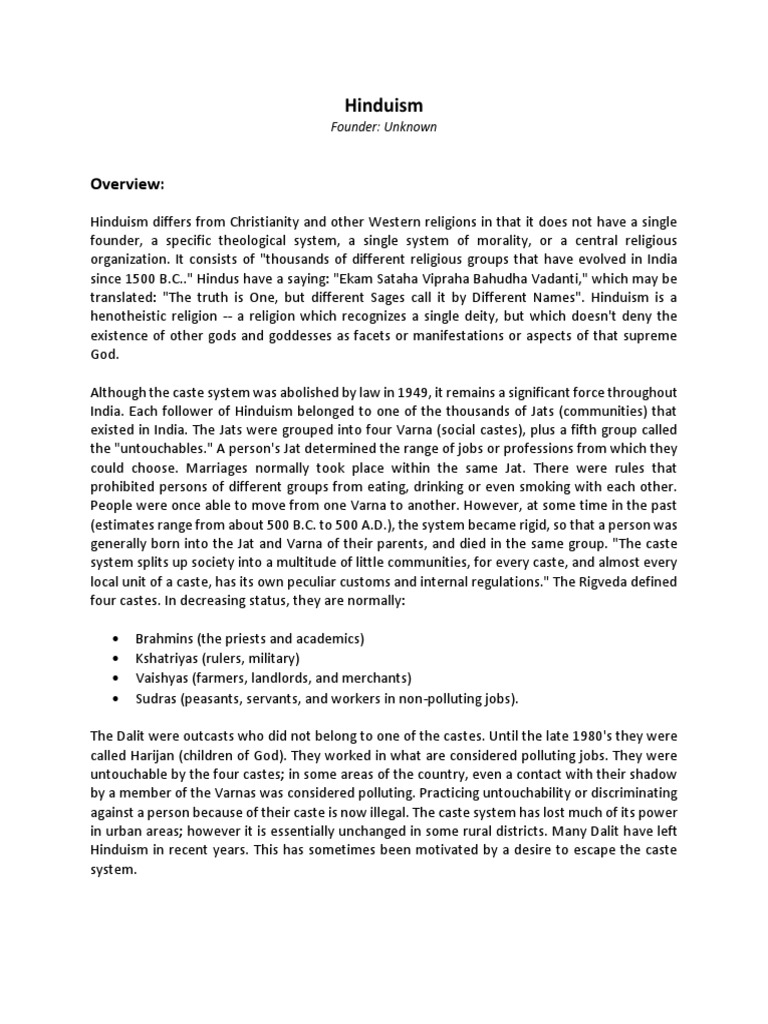 Understanding Hinduism and Its Beliefs | PDF | Reincarnation | Dalit
