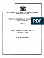 NCSE 2015 Language Arts 1 Oral Teachers' Guide PDF