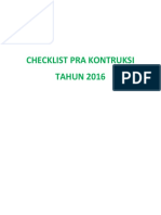 Checklist Pra Kontruksi