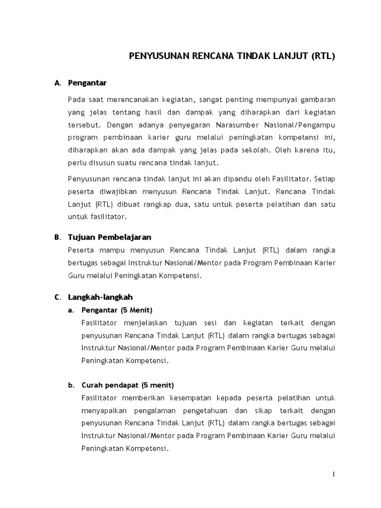 Rencana Tindak Lanjut Pembinaan Guru | PDF | Karier & Perkembangan