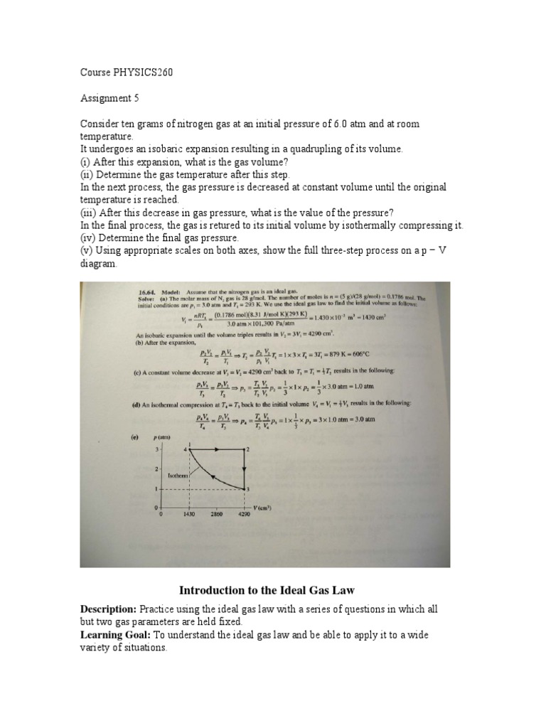 Introduction To The Ideal Gas Law PDF Scuba Diving Gases