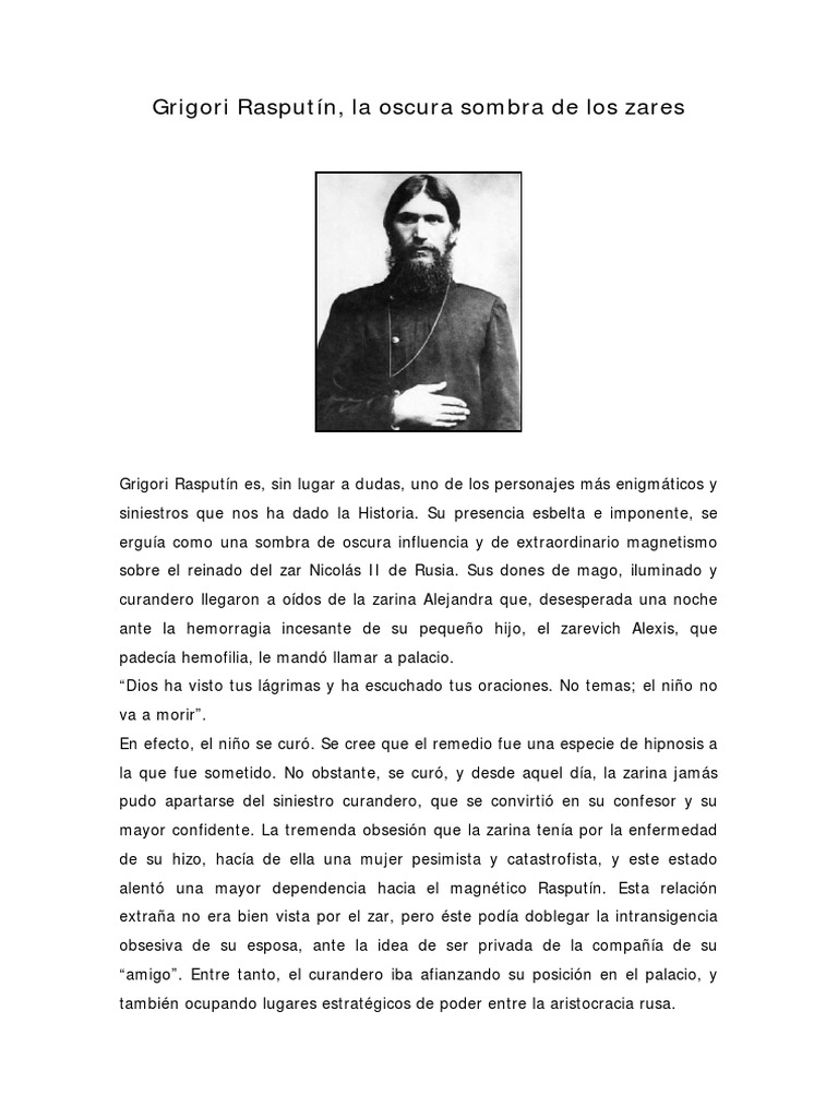 Rasputin | PDF | Grigori Rasputin | Personas