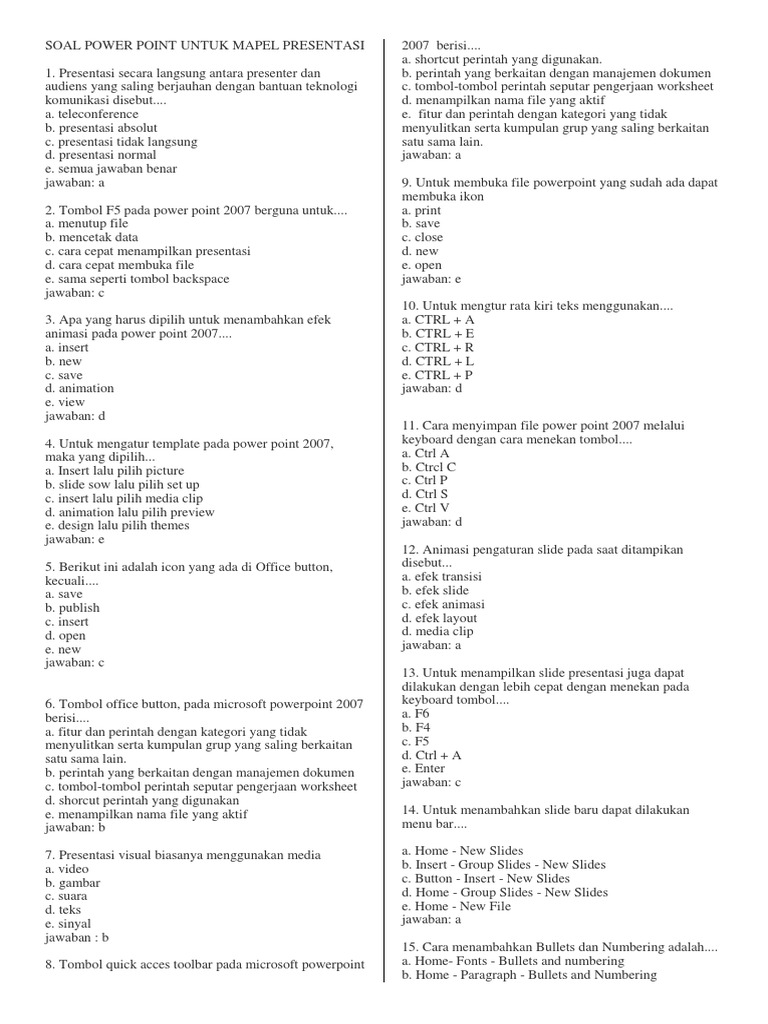 Soal essay tentang microsoft power point 05 picture