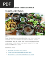 Resep Masakan Sederhana Untuk Sehari