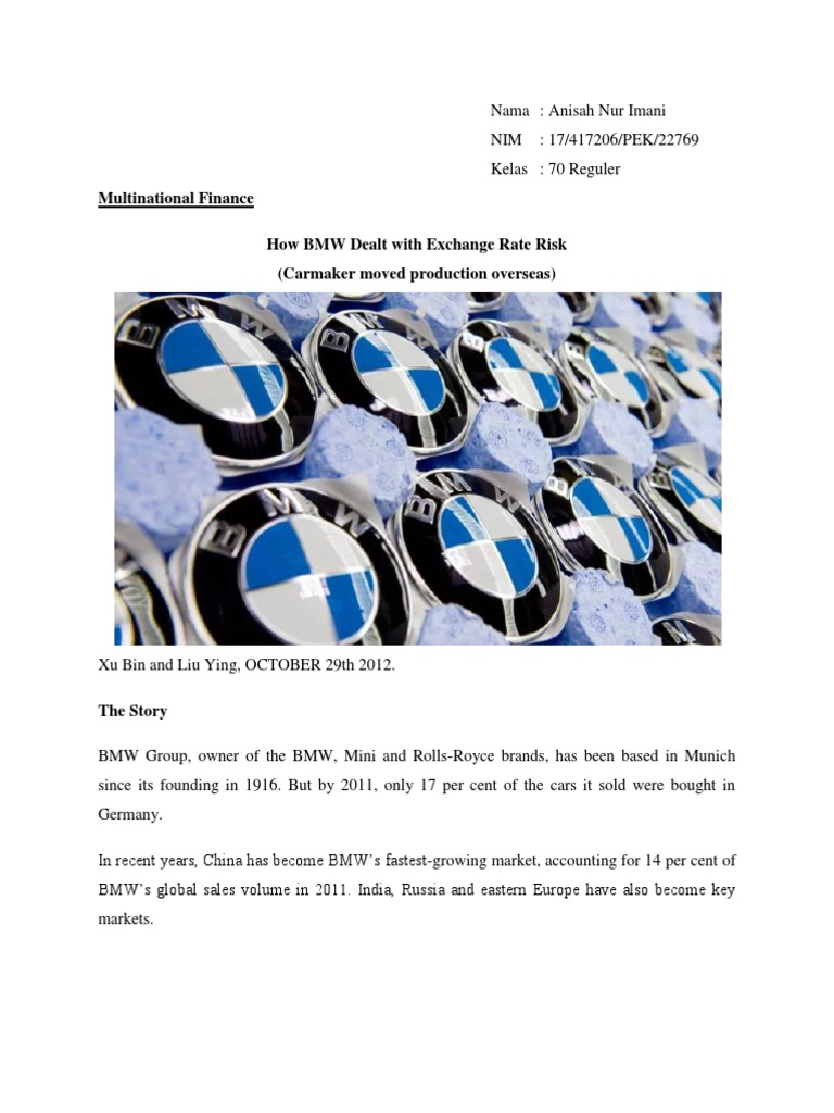 Operating Exposure Bmw | Pdf