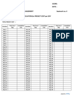 Calculation For Project Cost Per Day: Name: Score: Yr &sec: Date: Construction Project Management Seatwork No. 4