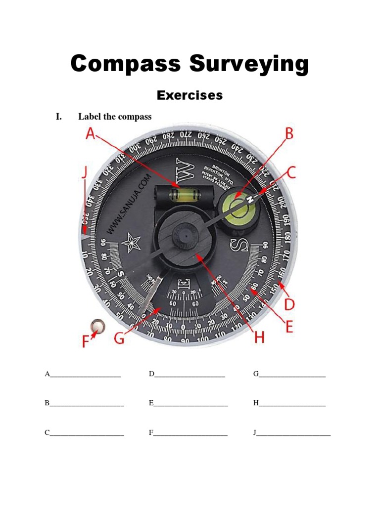 Compass Surveying Exercises Guide | PDF | Teaching Methods & Materials