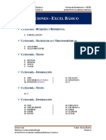 Lista de Funciones Basicos en Excell