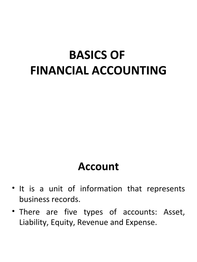 Basics of Financial Accounting | PDF | Debits And Credits | Bookkeeping
