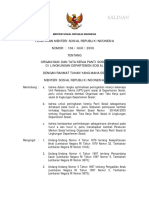 PERMENSOS 106 HUK 2009 - Organisasi Dan Tata Kerja Panti Sosial Di Lingkungan Departemen Sosial