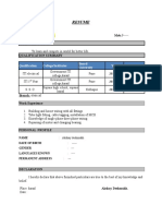 Fresher Resume Format