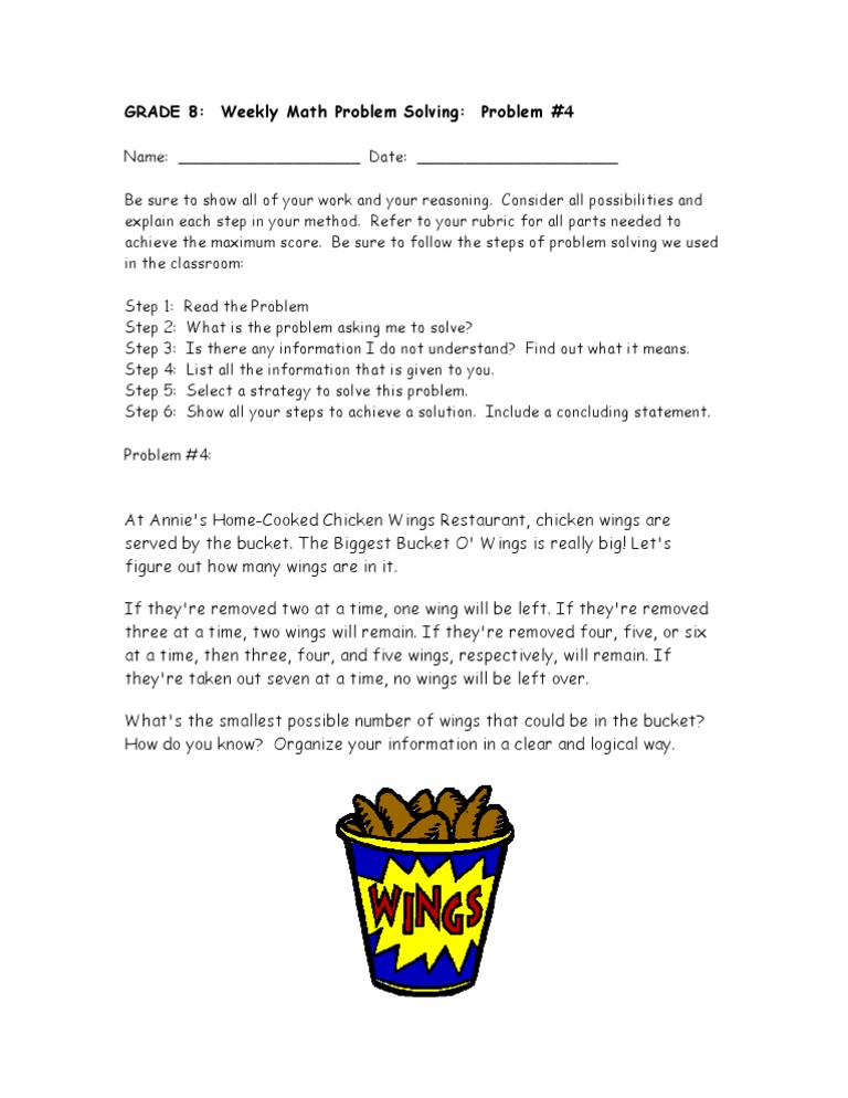 Grade 8 Math Problem Solving #4 | PDF