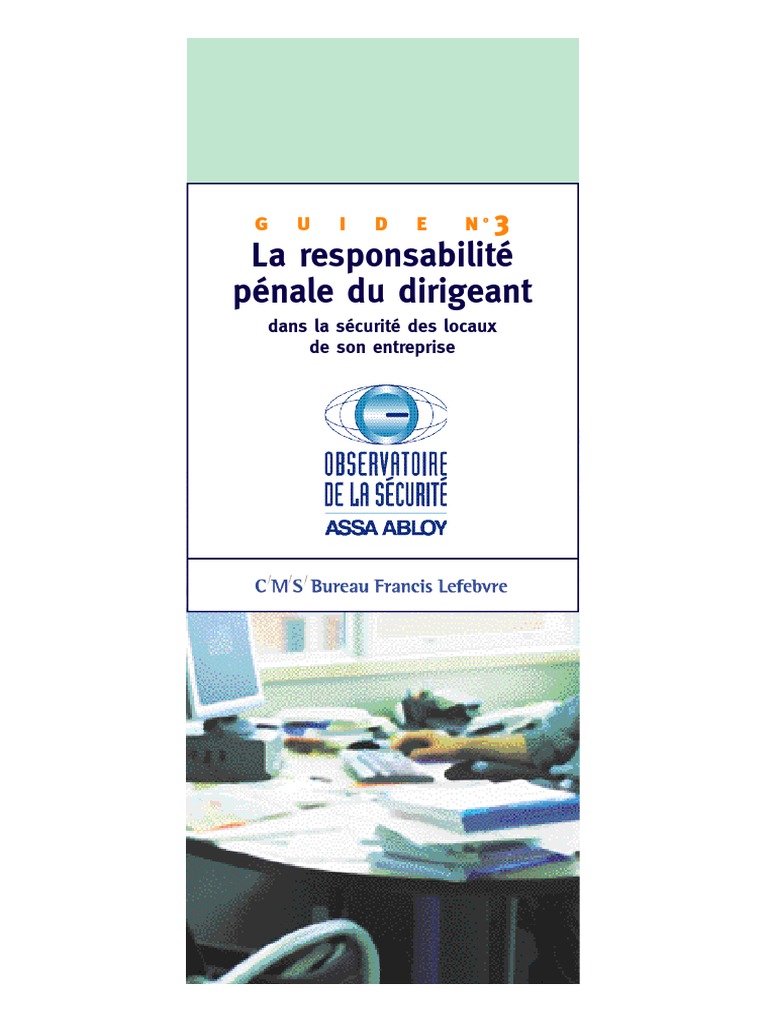 Responsabilité pénale du dirigeant | PDF | Sécurité | Loi criminelle