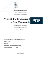 Violent TV Programs: Effects in Our Community: English Language Centre