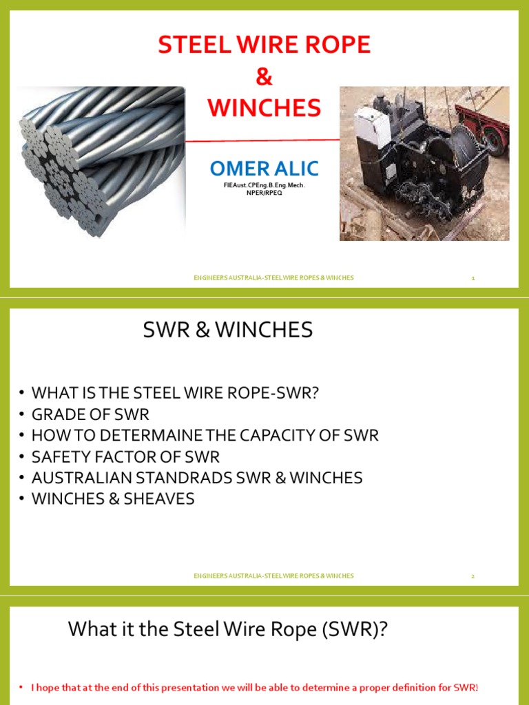 Steel Wire Ropes and Winches Guide | PDF | Rope | Strength Of Materials