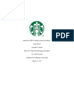 Starbucks Coffee Company Financial Analysis: Final Project Amanda N. Martin MBA 503: Financial Reporting and Analysis Dr. Uzell Freeman Southern New Hampshire University March 25, 2017