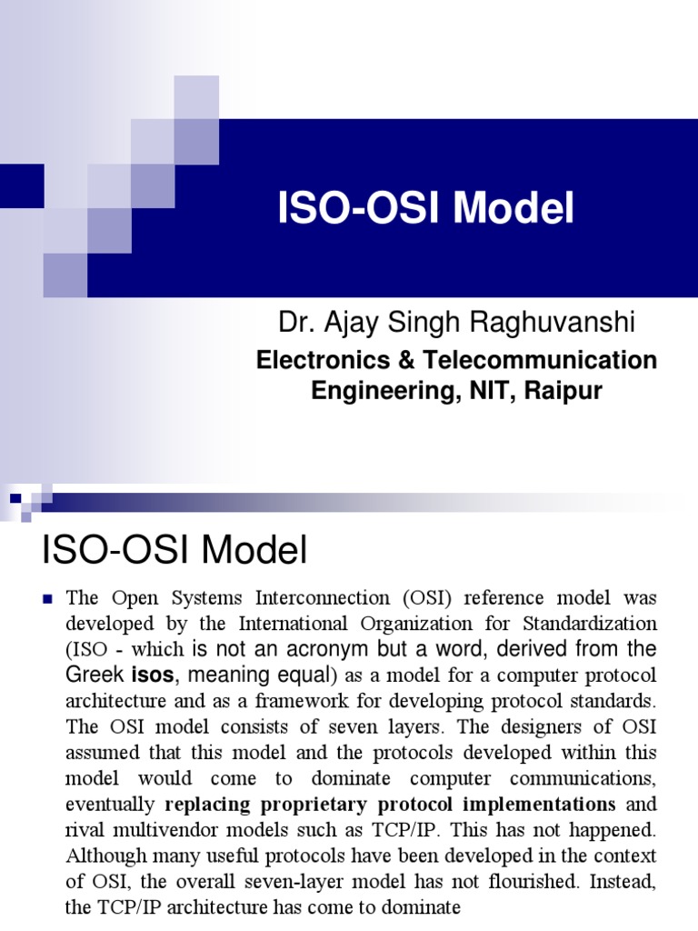 Understanding the ISO-OSI Model Layers | PDF | Osi Model ...