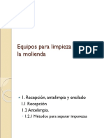 Equipos para limpieza de granos antes de la molienda