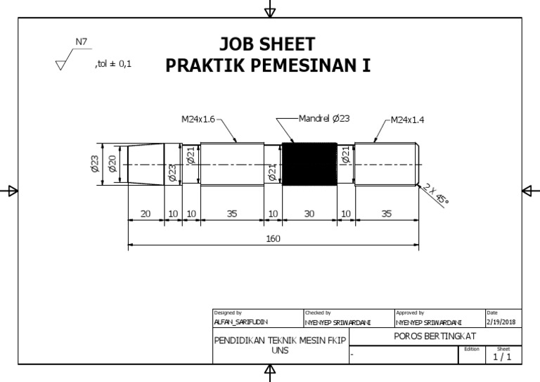 Job Sheet for Machining Practice I | PDF