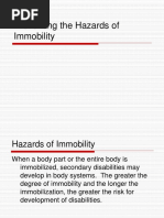 Preventing The Hazards of Immobility