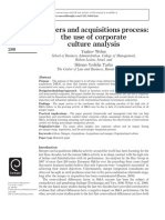 M&a Process - The Use of Corp Culture Analysis - Weber - 2012