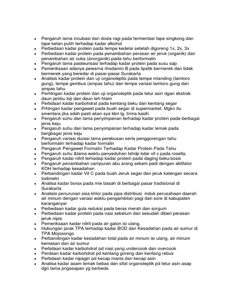 Pengaruh Lama Incubasi Dan Dosis Ragi Pada Fermentasi Tape Singkong Dan Tape Ketan Putih