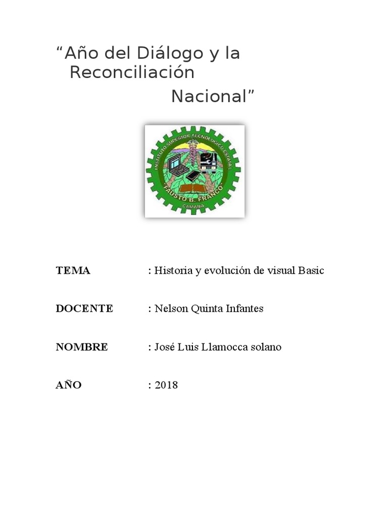 Historia y Evolucion de Visual Basic | PDF | Básico | Microsoft Visual ...