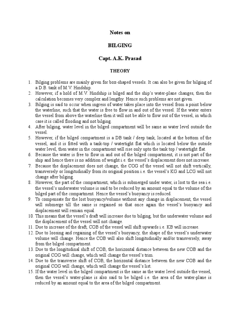 Notes For Phase II | PDF | Ships | Buoyancy