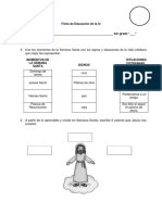 Semana Santa 3er grado ficha educación fe