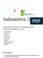 Iodometria: Titulação direta e indireta