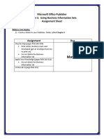 CH 5 Assignment Sheet