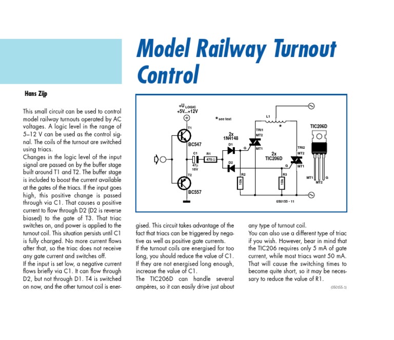Model Railway Turnout Control Circuit | PDF | Electronic Circuits ...