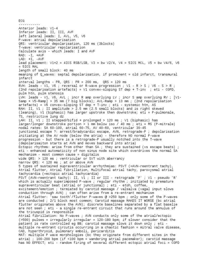 Ecg For Anki PDF Electrocardiography Internal Medicine