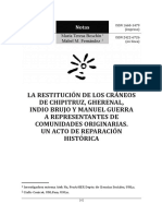 LA RESTITUCIÓN DE LOS CRÁNEOS DE CHIPITRUZ, GHERENAL, INDIO BRUJO Y MANUEL GUERRA